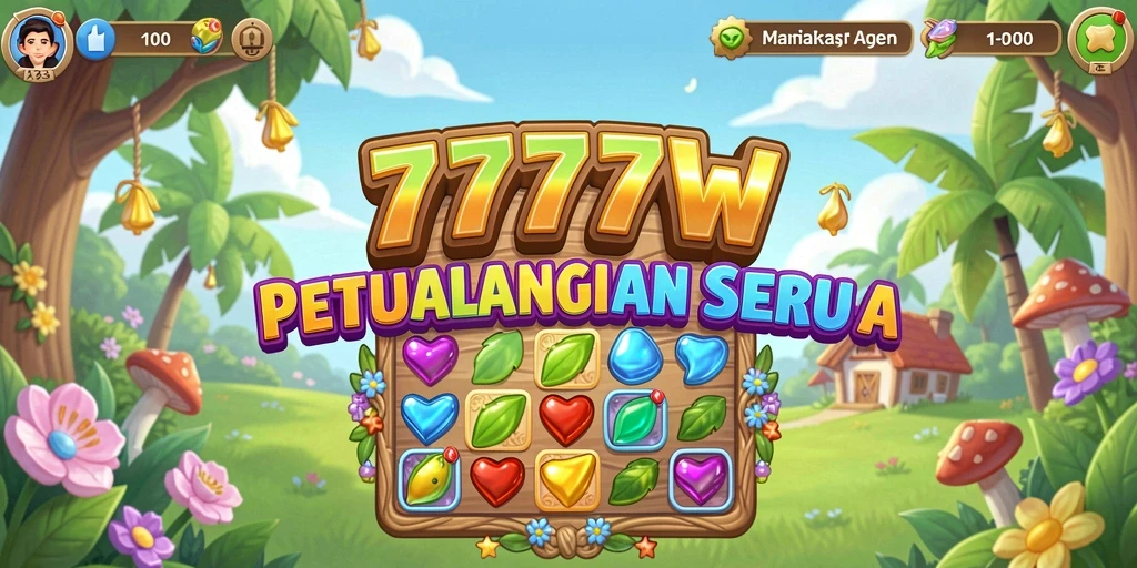 Gameplay seru dalam permainan Match-3 7777W yang penuh warna.