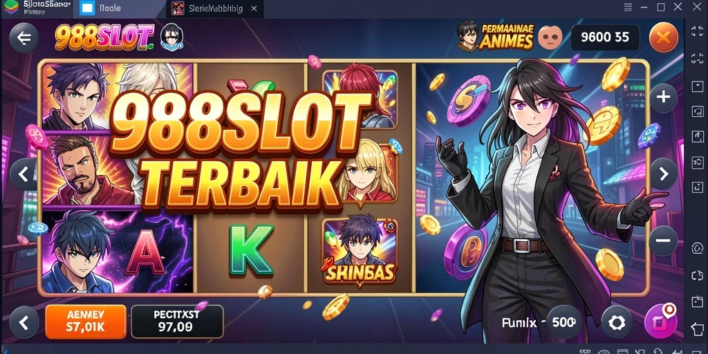 Tangkapan layar gameplay <strong>988SLOT</strong> menampilkan karakter anime yang menarik.
