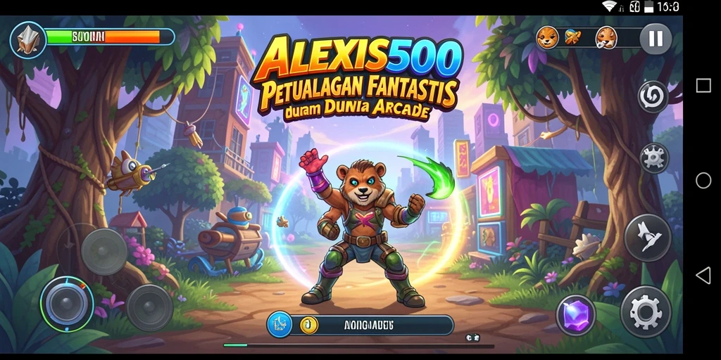 Screenshot ALEXIS500 menunjukkan aksi seru dan tantangan gameplay.