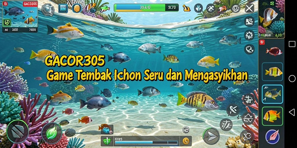 Screenshot gameplay GACOR305 menampilkan aksi menembak ikan yang seru.
