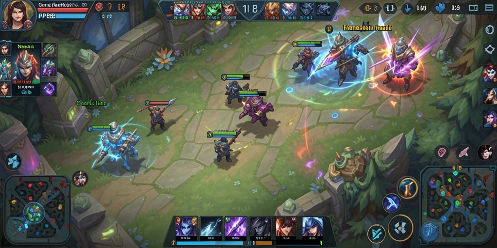 Tangkapan layar gameplay MOBA PP88 dengan aksi pertarungan epik.