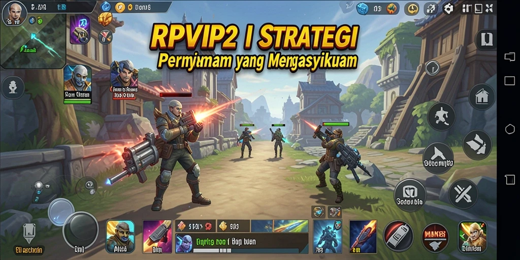 Tangkapan layar gameplay RPVIP2 menampilkan pertarungan strategi menarik.