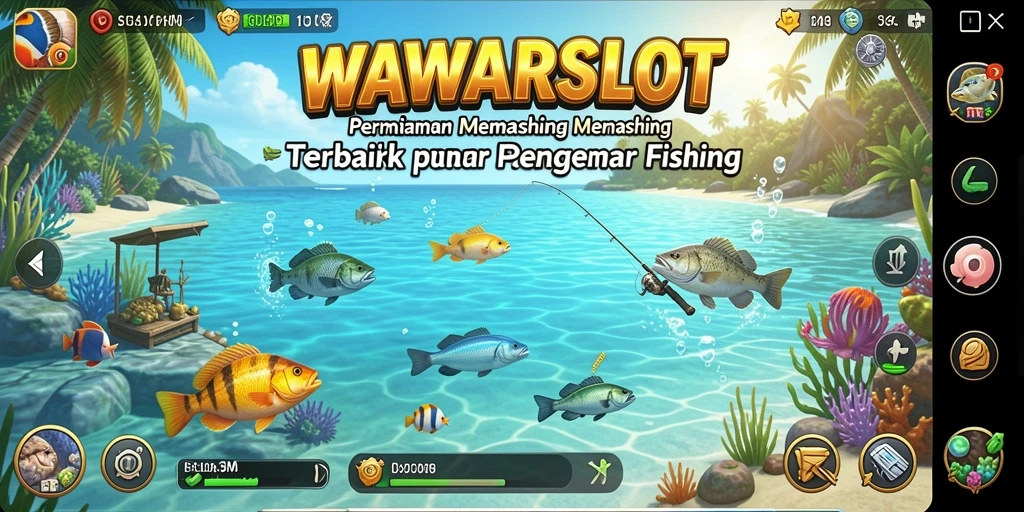 Screenshot WAWARSLOT menampilkan aksi memancing yang seru dan grafis indah.